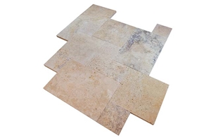 Country Classic Travertine Patio Pattern Set Pavers