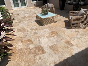 Country Classic Travertine Patio Pattern Set Pavers