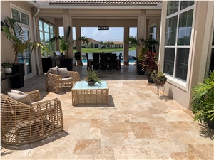 Country Classic Travertine Patio Pattern Set Pavers