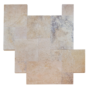 Country Classic Travertine Patio Pattern Set Pavers