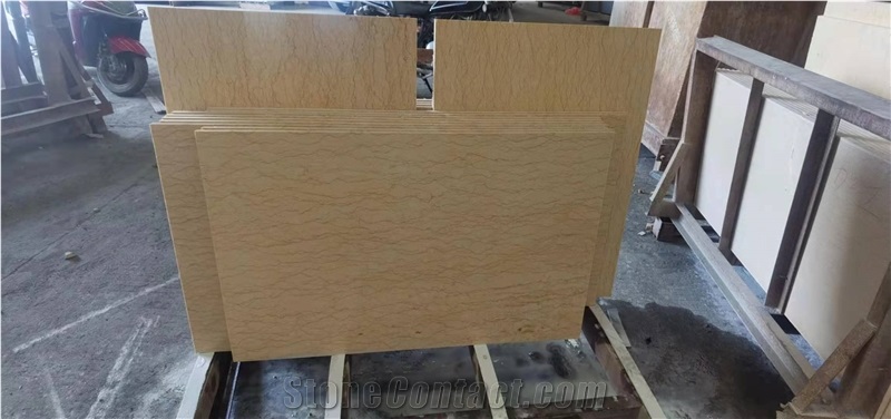 Golden beige marble tile slab skirting building stone