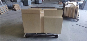 Golden beige marble tile slab skirting building stone
