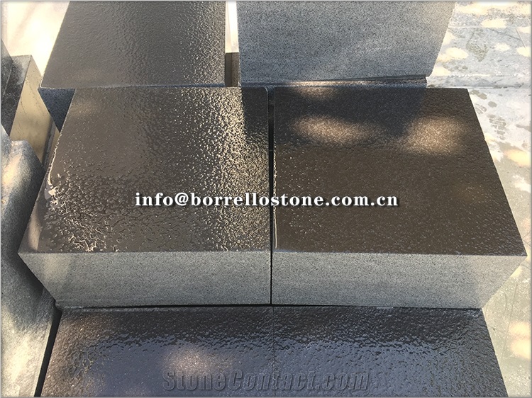Flamed Brushed Black Granite Outdoor Tiles