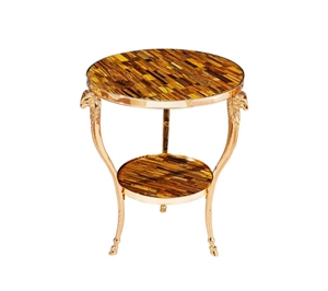Stainless Steel Corner Table Gemstone  Table Top