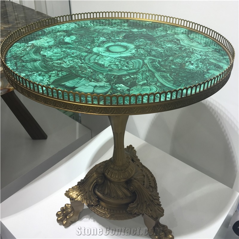 Stainless Steel Corner Table Gemstone  Table Top