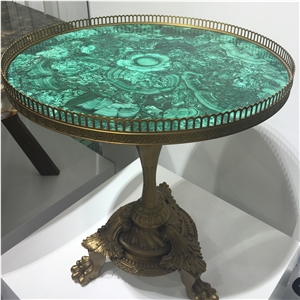 Stainless Steel Corner Table Gemstone  Table Top