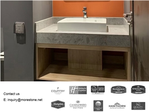 Hotel Marble Lavatory Counter Top And Splashes