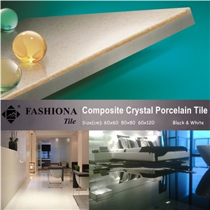 Composite Crystallized Thassos Glass Porcelain Tile