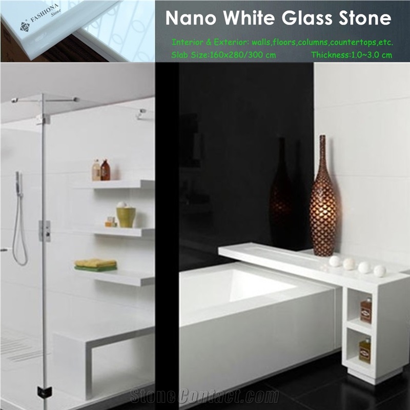 Nano White Crystallized Glass Stone