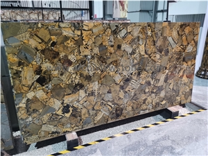 Grass Fossil Semiprecious Stone Backlit Gemstone Slabs