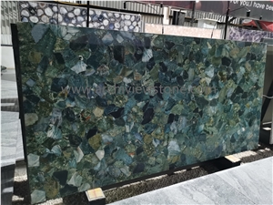 Green Gemstone Semiprecious Stone Backlit Slabs