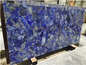 Lapis Lazuli Semiprecious Stone Backlit Gemstone Slabs