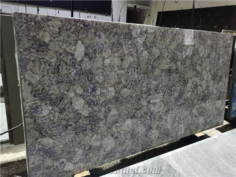 Purple Gemstone Semiprecious Stone Backlit Slabs