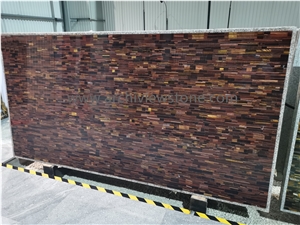 Tiger Eye Red Semiprecious Stone Backlit Slab