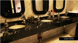 Black Marquina Marble Bathroom Countertop