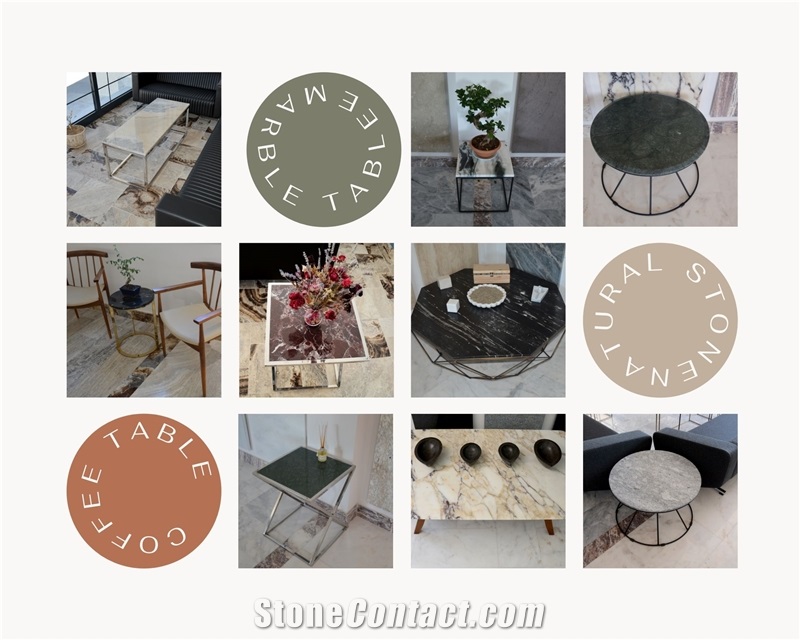 White Marble Coffee Table - Green Marble Coffee Table