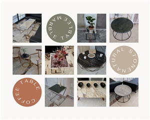 White Marble Coffee Table - Green Marble Coffee Table