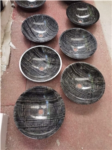 Antique Marble Sink Dark Grey Round Basins