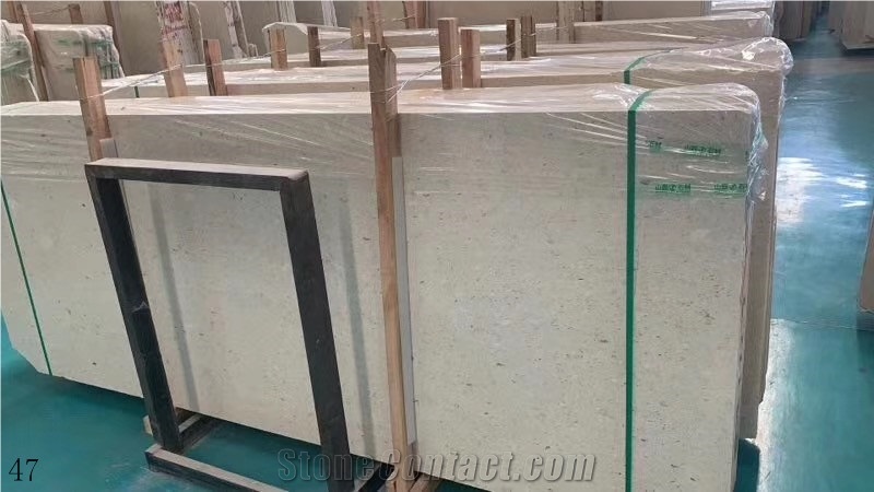 Beijin Mi Yellow Crema Pearl Limestone Perlato Beige slab