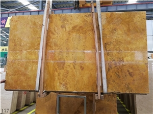 China Cassia Golden  Marble Henan Gold Slab For Vanity Use