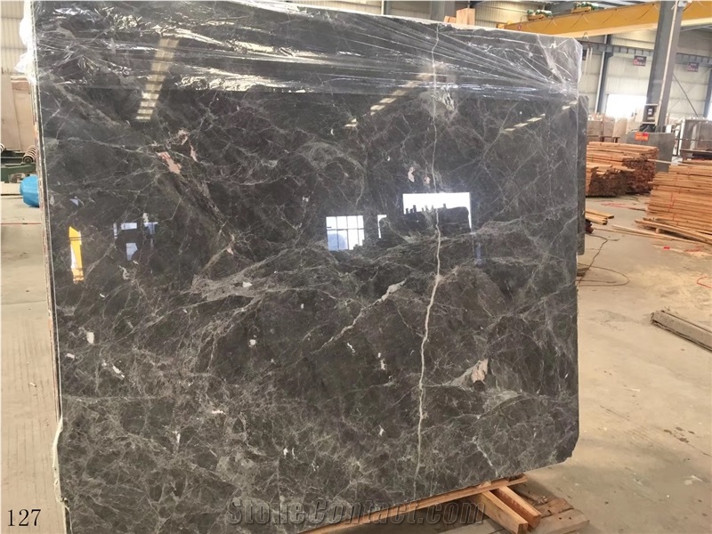 China Ermine Mink Grey Slab Silver Sable Marble Slab Tile