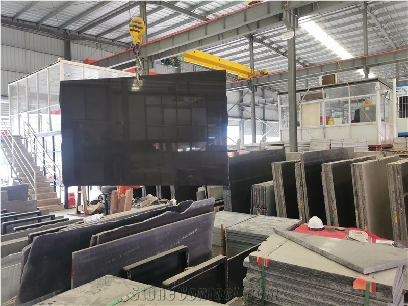 Indian Impala Black Granite 2Cm Polished Slabs And Tiles