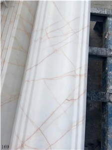 Red Line White Jade Marble Spider in China stone market slab