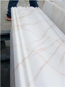 Red Line White Jade Marble Spider in China stone market slab