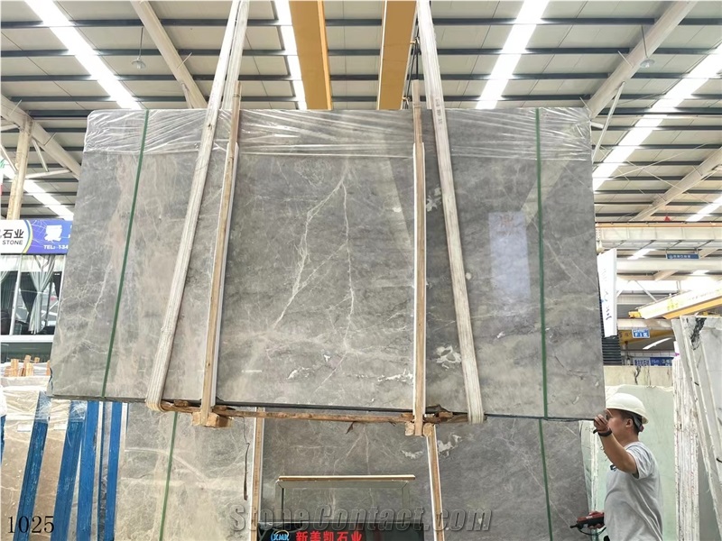 vanity use slab Hermes Gray Marble Ash in China stone market