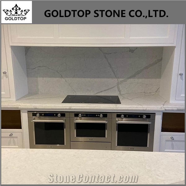 Artificial Calacatta White Bird Quartz Stone 