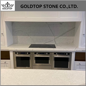 Artificial Calacatta White Bird Quartz Stone 