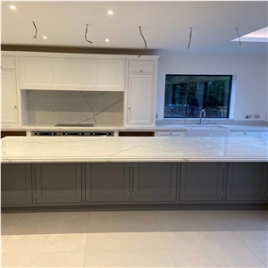 Artificial Calacatta White Bird Quartz Stone 