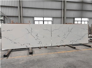 Artificial Quartz Calacatta White Polished Slab Countertops