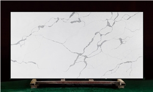 Artificial Quartz Calacatta White Polished Slab Countertops