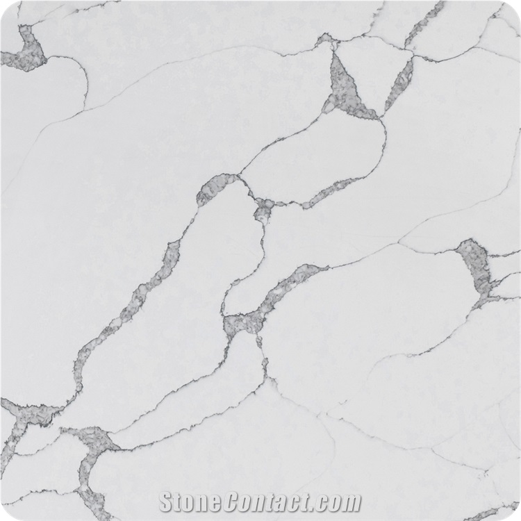 Artificial Quartz Calacatta White Polished Slab Countertops