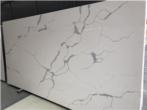 Artificial Quartz Calacatta White Polished Slab Countertops