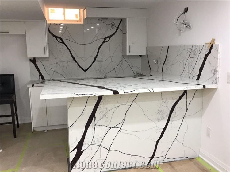 Artificial Stone Countertop , Quartz Stone Kitchen Tops