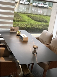 Black Quartz Polished Artificial Stone Commercial Counters