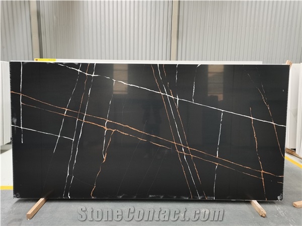Black Quartz Polished Artificial Stone Commercial Counters