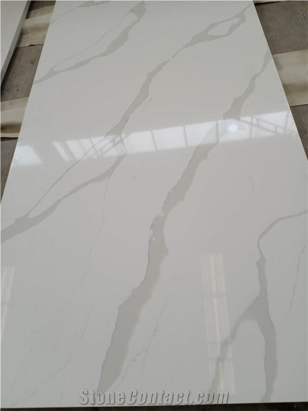 Calacatta Quartz Ocean Wave Marble Look Exterior Wall Facade