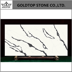 Calacatta Quartz stone Crystal kitchen Slab Real Stone