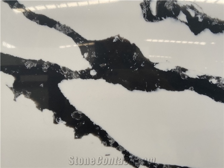Calacatta Quartz stone Crystal kitchen Slab Real Stone