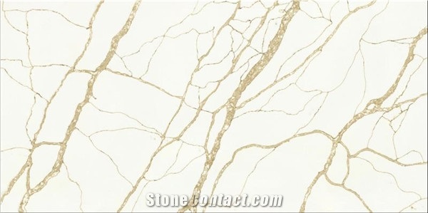 Calcutta Gold Quartz Stone Slabs Quartz Kitchen Slab