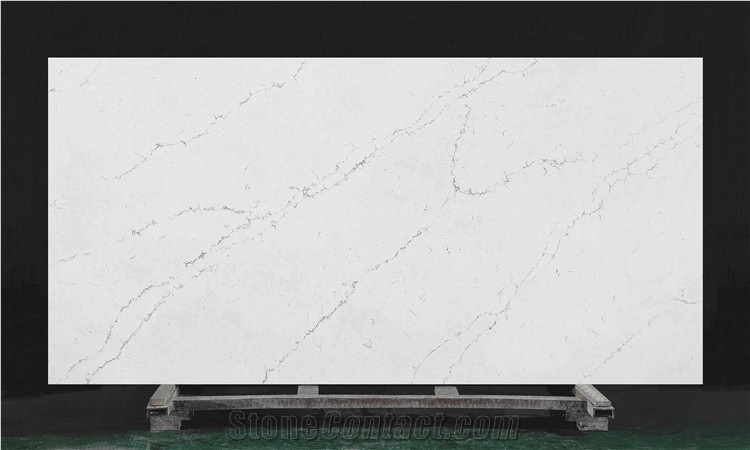 Man Made Quartz Calacatta White Used Widely 