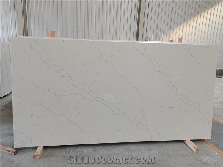 Man Made Quartz Calacatta White Used Widely 