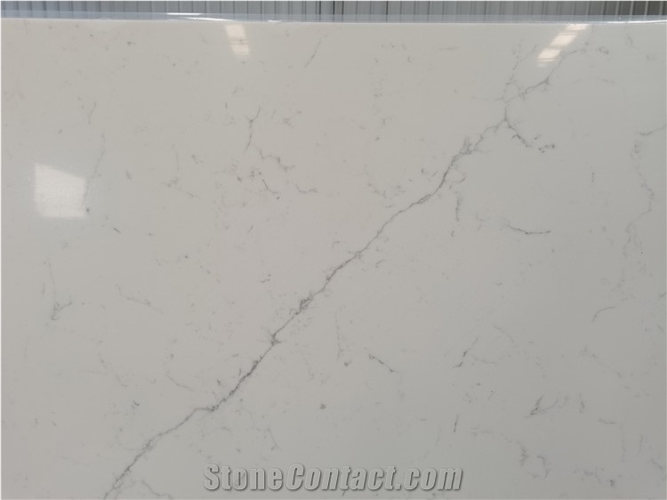 Man Made Quartz Calacatta White Used Widely 