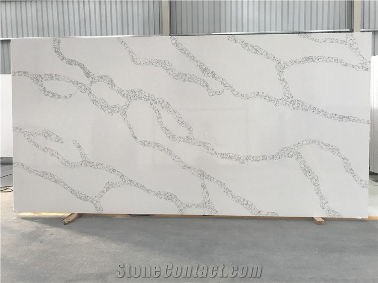 Quartz River Bubble Shape Calacatta Roma Slab Wall Cladding