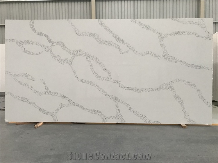 Quartz River Bubble Shape Calacatta Roma Slab Wall Cladding