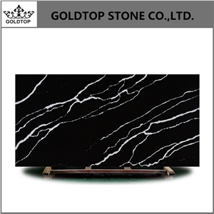 Solid Surface Wall  Black White Quartz Slab Hotel ornaments