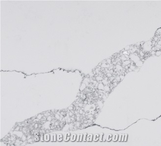 White Quartz Stone Polished Island Top Kitchen Decor Pattern